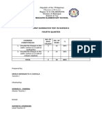 First Summative Test in Science 6 Fourth Quarter: Magahis Elementary School