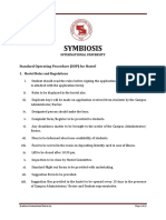 Symbiosis: Standard Operating Procedure (SOP) For Hostel