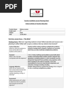 Teacher Candidate Lesson Planning Sheet Urban Institute of Teacher Education