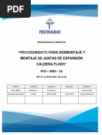 Procedimiento para Desmontaje y Montaje de Juntas de Expansión Caldera Flash Zona PCO-2092-16