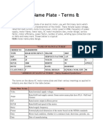 AC Motor Name Plate - Terms & Meanings