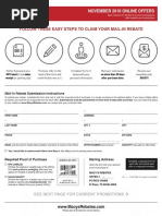 Macy's ONLINE Rebate Form - November 2018