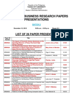 List of Paper Presenters Tcu Mba 2018 - Batch 2