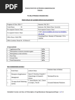 Principles of Agribusiness Management-BBA & MBA Course Outline Fall 2015