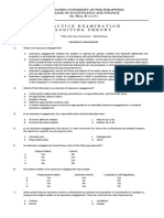 Practice Examination in Auditing Theory