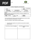 Prueba Diagnóstico de Orientación - Octavo