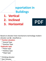 Transportation in Buildings: 1. Vertical 2. Inclined 3. Horizontal