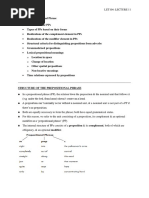 Lecture 11: Prepositional Phrase