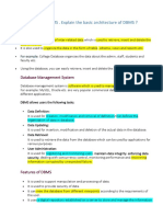 Ques What Is DBMS - Explain The Basic Architecture of DBMS ?