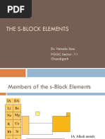 The S-Block Elements: Dr. Vatsala Soni PGGC Sector - 11 Chandigarh