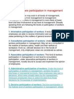 Levels of Workers Participation in Management