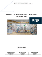 Manual de Organización Y Funciones Del Personal: Lima - Perú