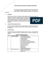 Diagnostic Methods of Oil Immersed Transformers