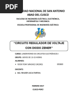 Circuito Regulador de Voltaje Con Diodo Zener