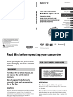 Sony DCR-DVD610 Camcorder Manual