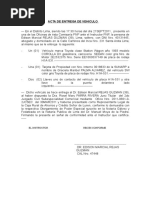 Acta de Entrega de Vehiculo Menor