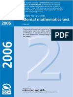 Mental Mathematics Test