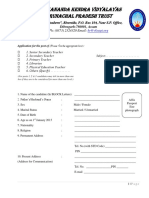 Application Form For Post of Teacher Vkvapt PDF