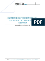 Examen Oposiciones Geografía e Historia Castilla y León 2015 PDF