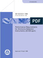 Performance Requirements For Ammonia Detection Instruments (25-500 PPM)