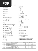 Formula Sheet: Types of Material