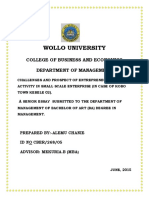 Wollo University: College of Business and Economics Department of Management