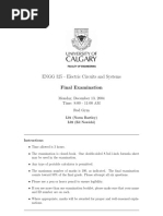 ENGG 325 - Electric Circuits and Systems Final Examination: Monday, December 13, 2004 Time: 8:00 - 11:00 AM Red Gym