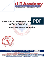 National Standard Examination in Physics (NSEP) 2017 - 18: Question Paper Analysis