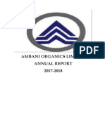 Ambani Organics Limited Annual Report 2017-2018