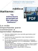 Mi Gramática Italiana Lo Más Importante en Italiano