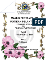 Buku Program Majlis Penyampaian Watikah Pelantikan Pengawas