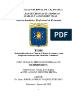 Industrialización de La Papa en La Región Cajamarca Como Alternativa de Desarrollo Económico