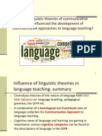 How Have Linguistic Theories of Communicative Competence Influenced The Development of Communicative Approaches To Language Teaching?