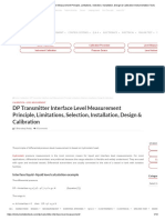 DP Transmitter Interface Level Measurement Principle, Limitations, Selection, Installation, Design & Calibration Instrumentation Tools