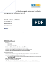 A Beginners Guide To The Post Installation Configuration of SAP Access Control PDF