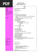 Daily Lesson Plan English Language Year 4