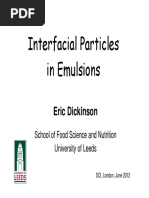 Interfacial Particles in Emulsions: Eric Dickinson