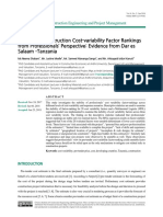 Stability of Construction Cost-Variability Factor Rankings From Professionals' Perspective: Evidence From Dar Es Salaam - Tanzania