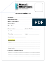 Application Letter: Address of Permanent Address