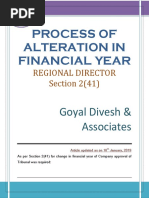 Process of Alteration in Financial Year: Regional Director Section 2