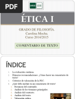 ÉTICA I. Como Hacer Un Comentario de Texto.2014-15