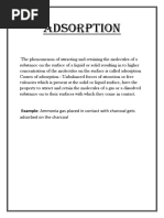 Adsorption: Example: Ammonia Gas Placed in Contact With Charcoal Gets