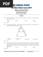 JEE Main 2019 Paper Answer Physics 09-01-2019 1st