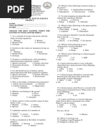 4th P.test Sci - Grade 8