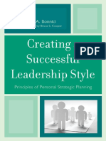 Charles A. Bonnici Bruce S. Cooper Creating A Successful Leadership Style - Principles of Personal Strategic Planning RL Education 2011 PDF