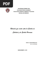 ENSAYO de LUISANA BETANCOURT Relación Que Existe Entre La Gestión de Calidad y La Gestión Humana