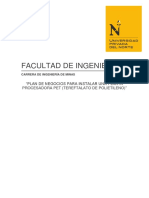 Plan de Negocios para Instalar Una Planta Procesadora Pet (Tereftalato de Polietileno)