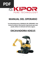 Instrucciones Mini Excavadora Kipor KDG15 PDF