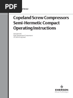 Copeland Screw Compressors Semi-Hermetic Compact Operating Instructions