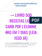 Livro 500 Receitas Low Carb PDF 2019 - É Balela? Já Tentou de Tudo e Nada??